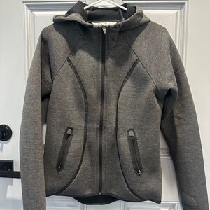 ATHLETA Fuse Scuba Hoodie Activewear Sweatshirt Jacket Dark Gray Women’s Sz M